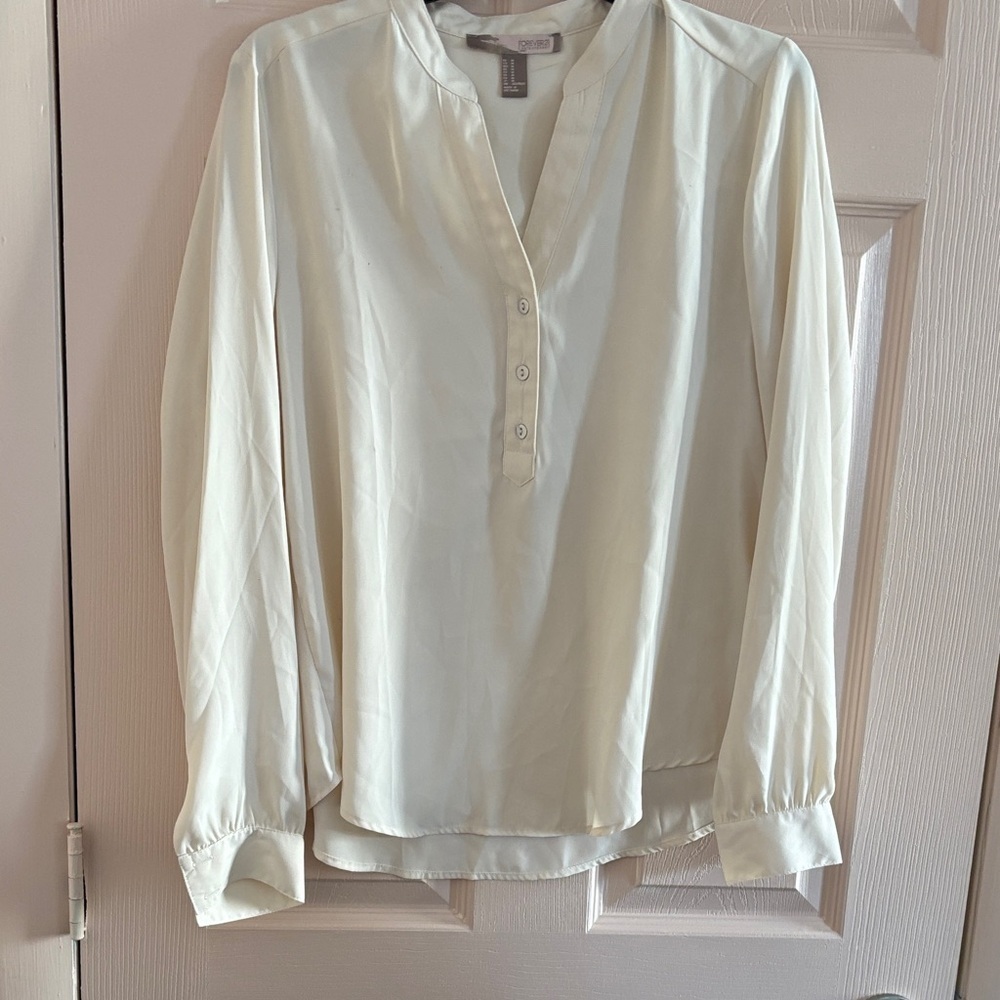 Forever 21 Cream Button-Up Blouse